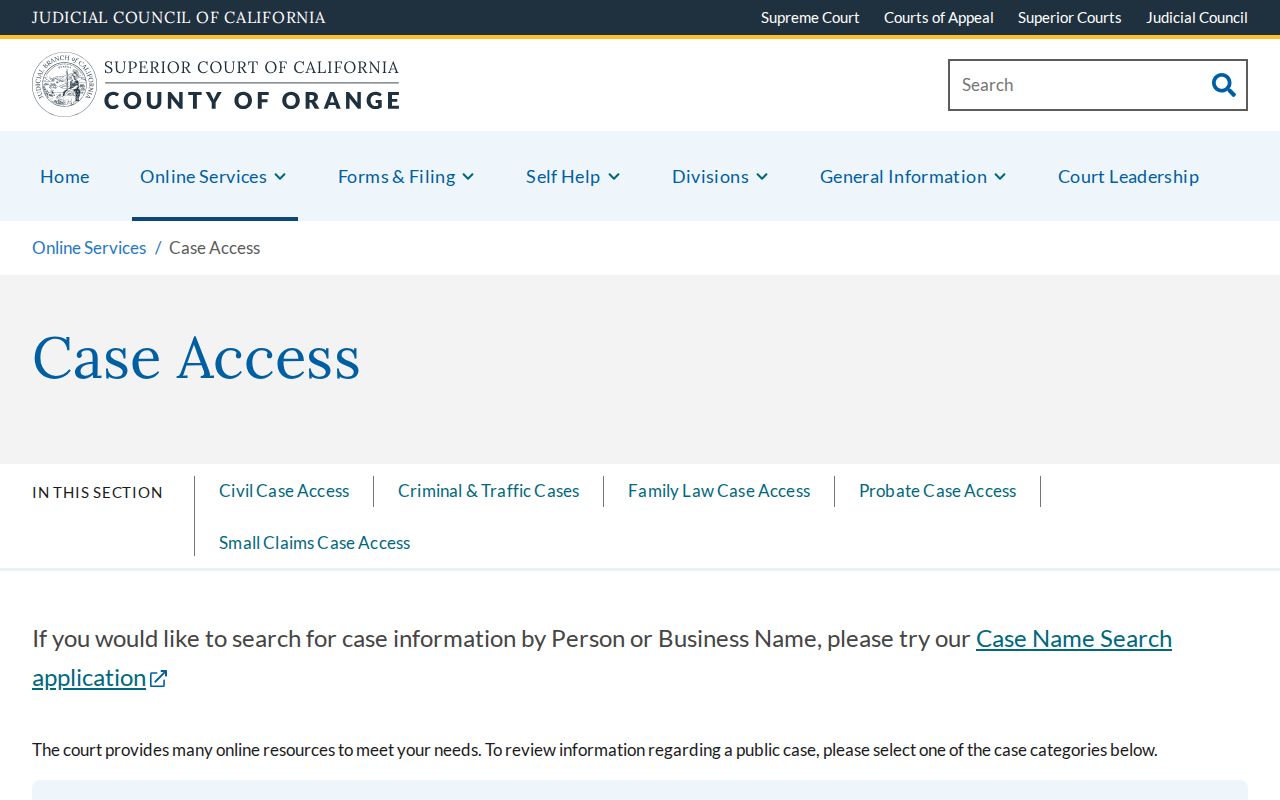 Santa Ana people search through Orange County court records