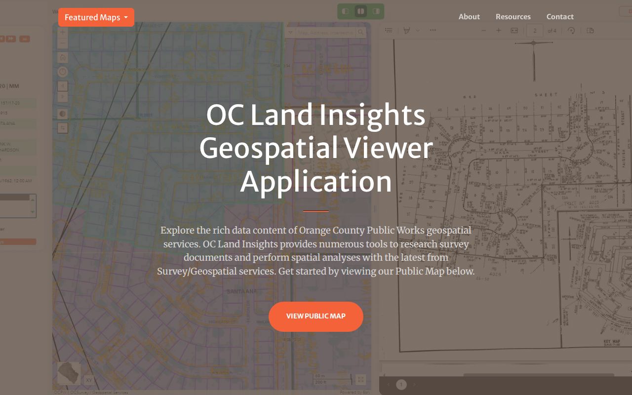 Santa Ana public records map access through OC Land Insights GIS